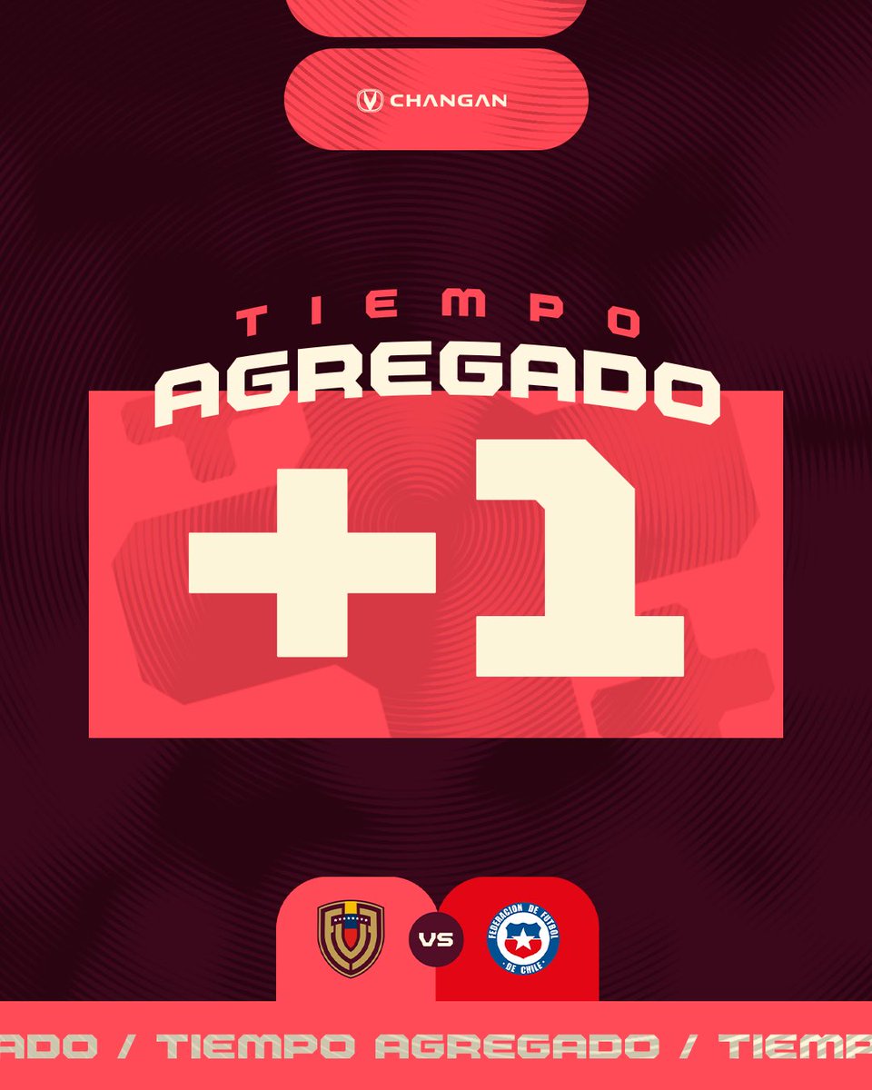 ⏱️40’ - El árbitro añade 1️⃣ minuto a la primera parte

Venezuela 1-1 Chile

#SiempreVinotinto #VinotintoSub20 🇻🇪