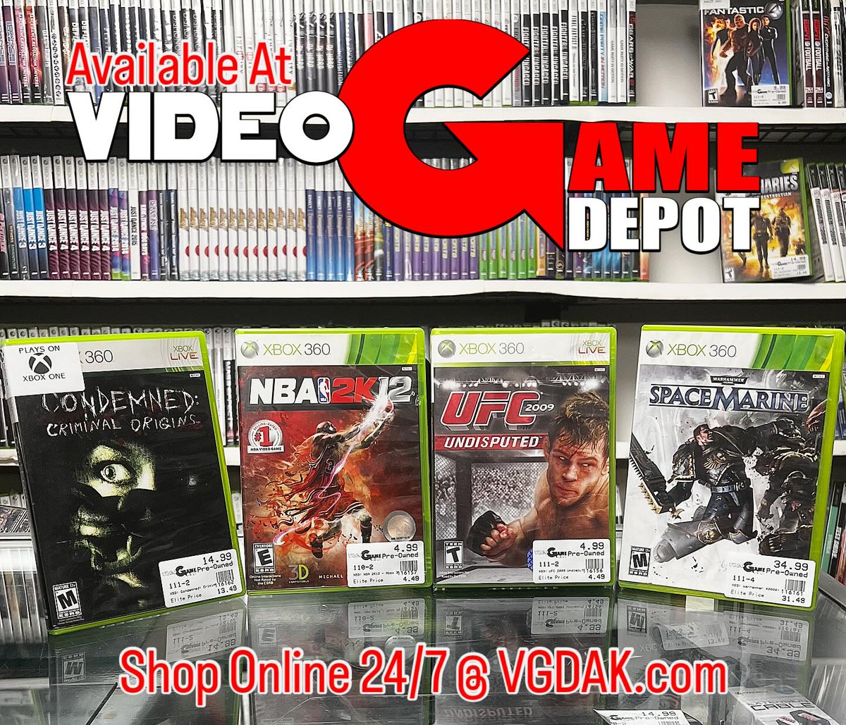 VGDAk's tweet image. Check out the #Xbox360 games we got in! 
👾
Shop Online 24/7 at VGDAK.com
🕹️
Game On!
#VideoGameDepot
@2K @SEGA @THQNordic @Xbox