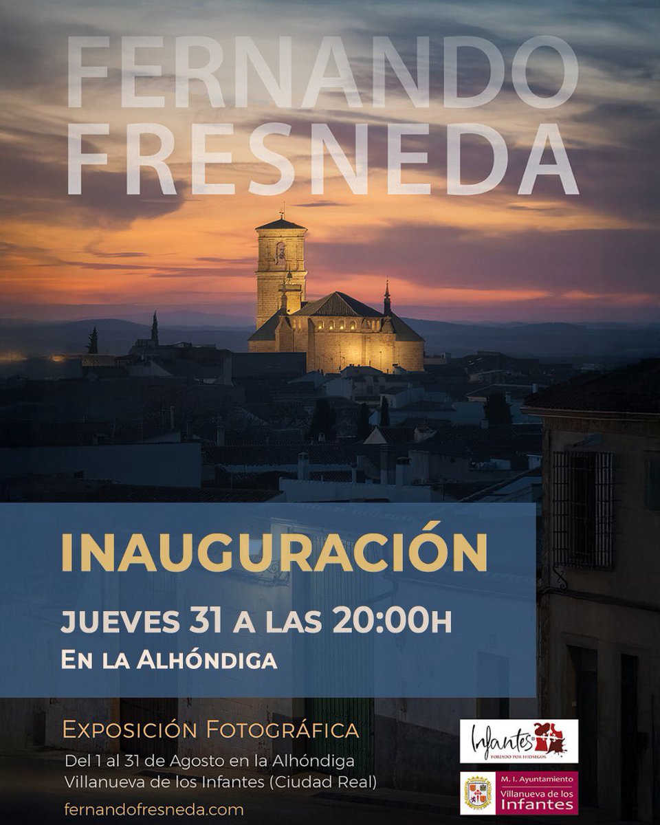 Este jueves inauguro mi primera exposición y no puedo estar más emocionado. 

🗓️ jueves 31
🕖 20:00 horas 
📍 Alhóndiga de Villanueva de los Infantes