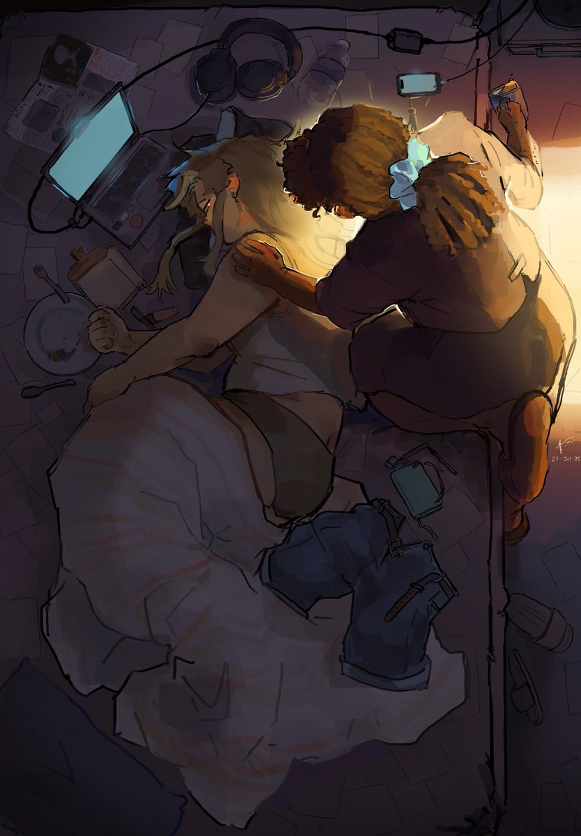 pipo_432's tweet photo. “Come on, wakey wakey!
You spent the whole night researching didn’t you?”

#digitalart #illustration #originalcharacterart #oc https://t.co/Bd2mww6b0x