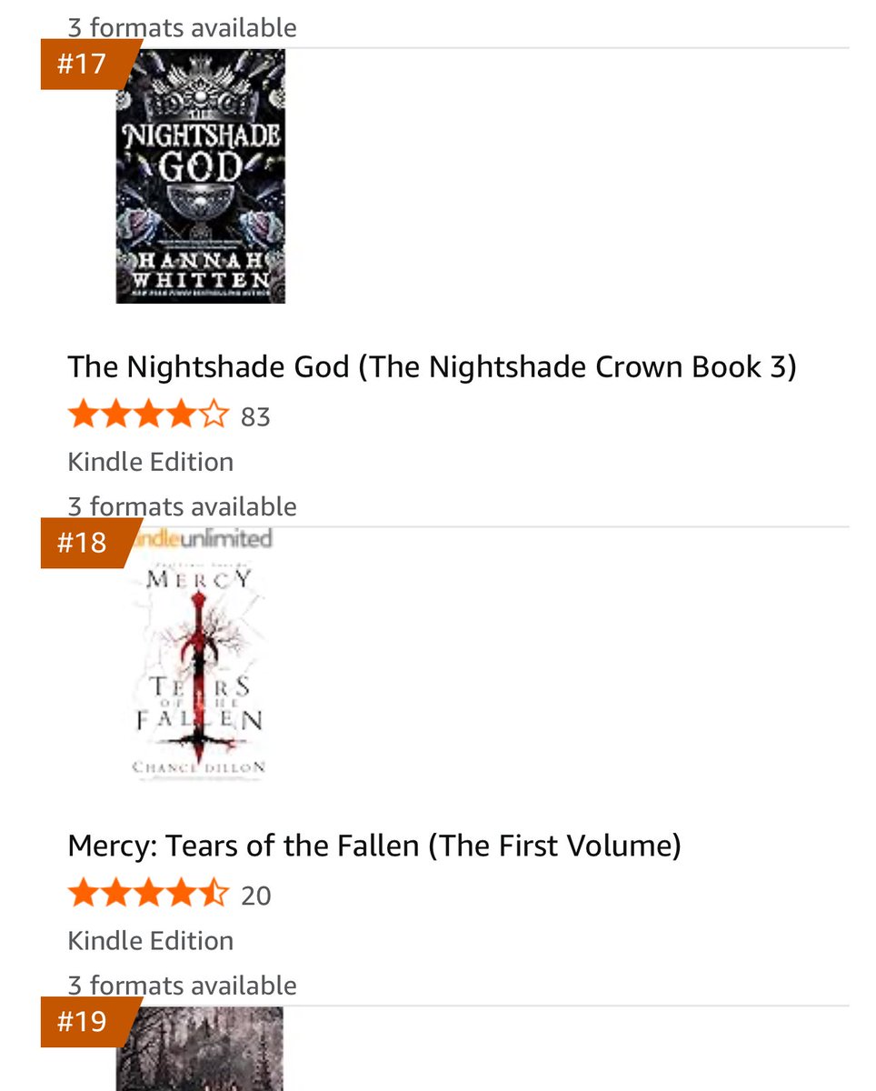 ChanceBeeDillon's tweet image. We’re in the top 25 for new releases on Amazon!
#18 in dark fantasy horror
#23 in Dark Fantasy
#23 in Epic Fantasy 😱😱😱
Again—unbelievably grateful.
a.co/d/6MfdAom
