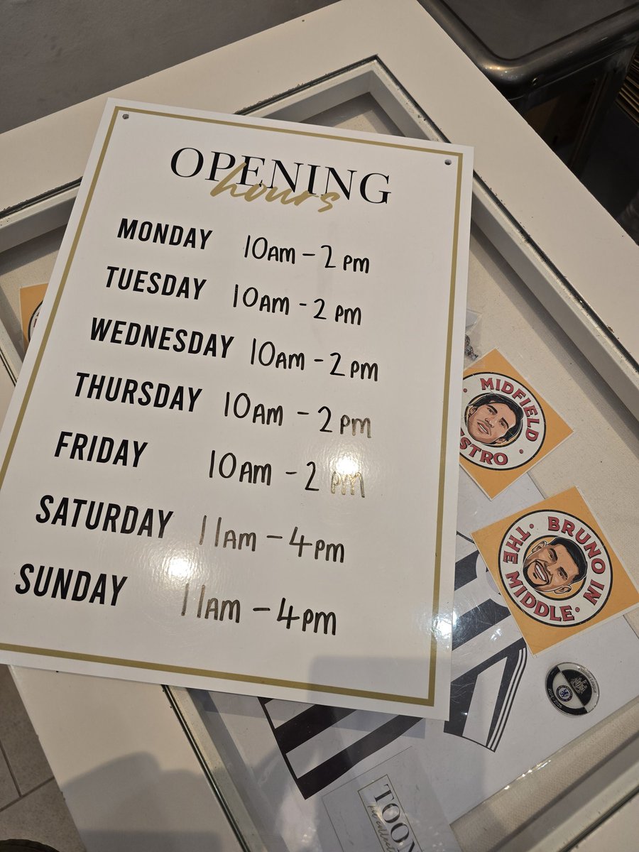 toon_collector's tweet photo. π Opening Hours This Week
Hereβs when you can catch us over the next 7 days at Central Arcade:
MonβFri: 10am β 2pm
Sat & Sun: 11am β 4pm
Pop in, talk shirts, and maybe find your next favourite πβ½οΈ
#CentralArcade #FootballShirts #ShopHours #NUFC #VintageKits #Newcastle https://t.co/DkWZ28QW74