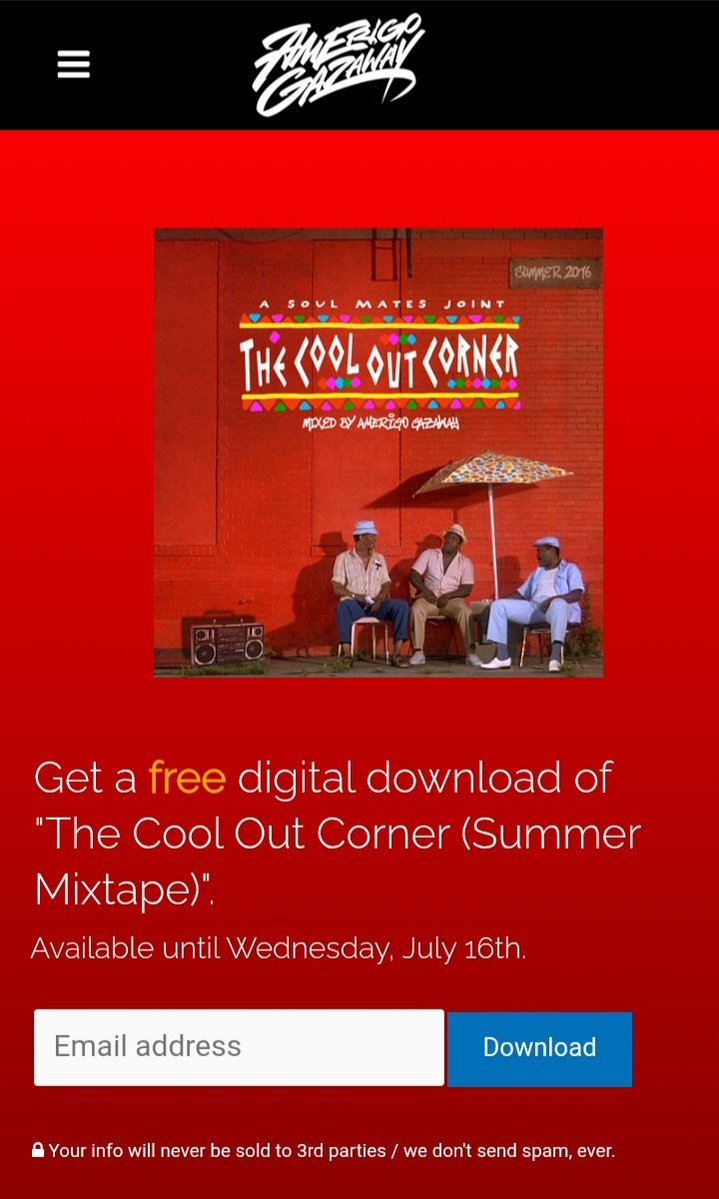 kdngbale's tweet image. Amerigo Gazaway gave a beautiful gift with "The Cool Out Corner" - Summer Mixtape. There's few out there who create such a body of work and give out for free. I love it much!