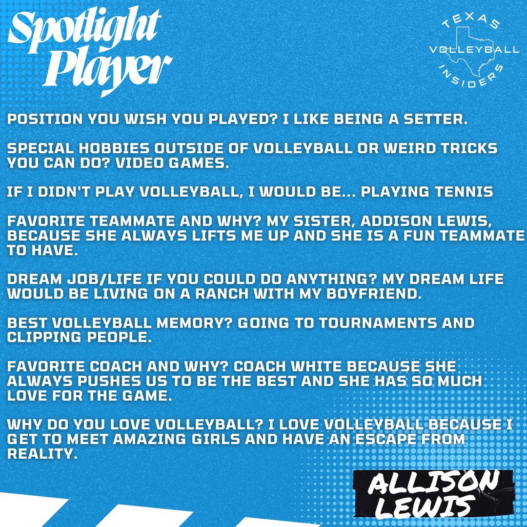 texasvbi's tweet image. Digging into Texas Volleyball! Get to know Allison Lewis and what she’s about. Will you be next?