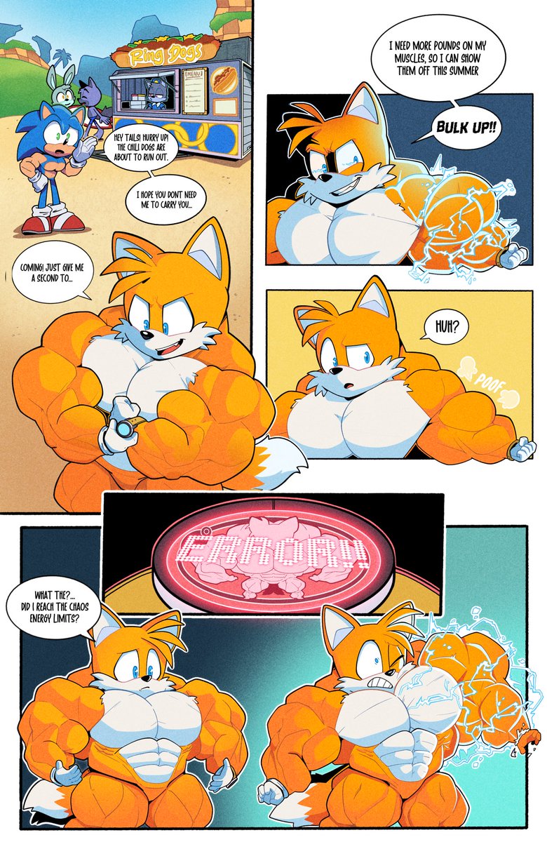 Deadlyrabitt89's tweet image. TAIL’S “BRUTE” MUSCLE GROWTH.
an alternate way of my original “tails muscle growth”
Special commission.