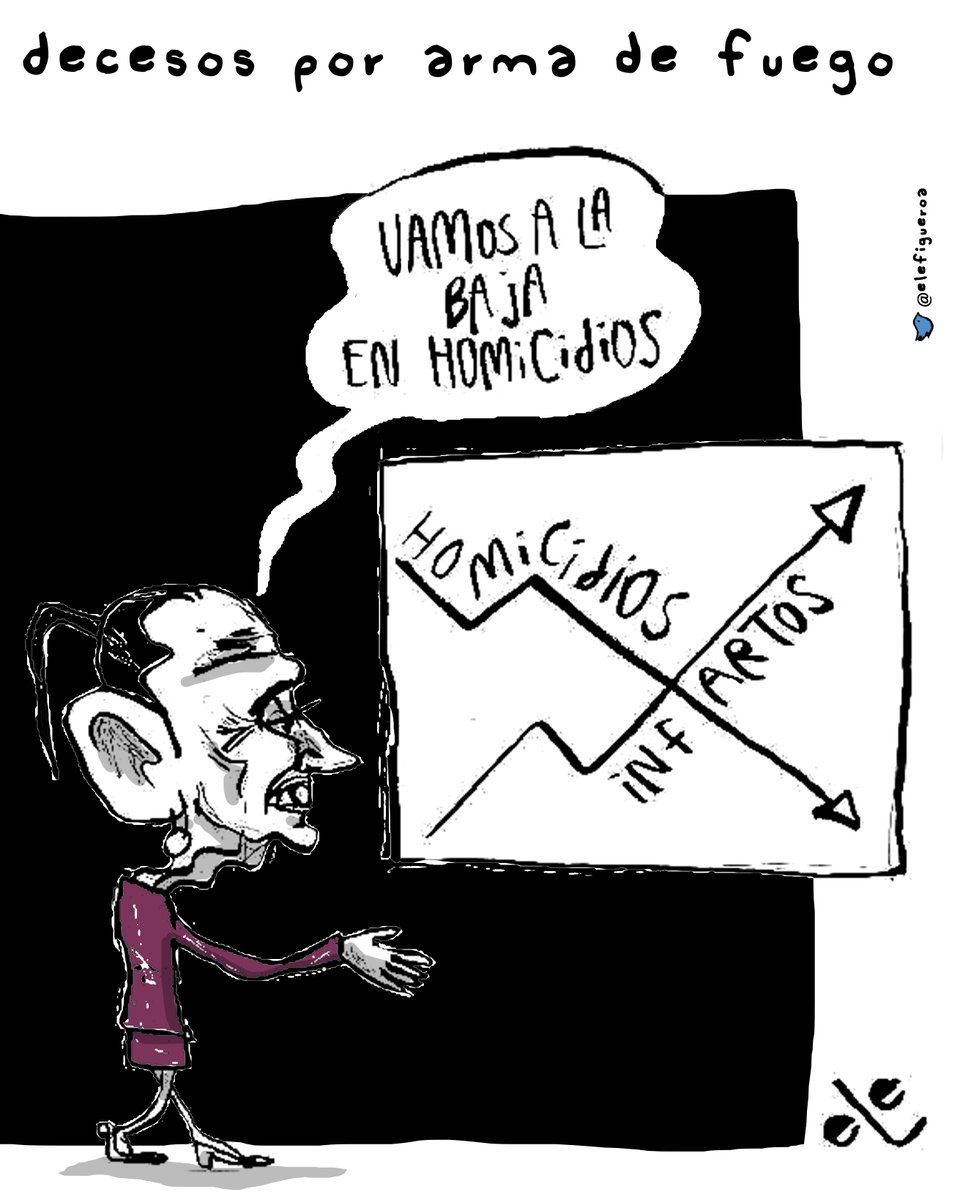 Se prevé un incremento en las #Muertes por #Infarto 

#Decesos por #ArmaDeFuego, cartón de  <a href="/elefigueroa/">eLe</a>