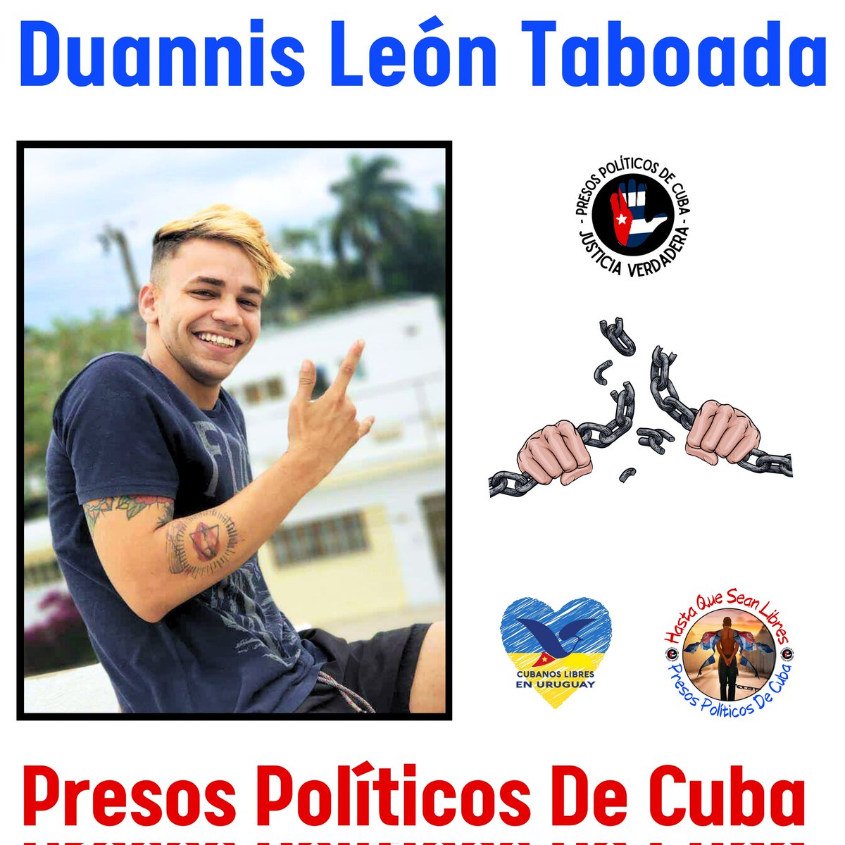 🇨🇺 🚨 Actualización sobre la delicada situación del Preso Político del #11JCuba, Duannis León Taboada.

Duannis fue trasladado al hospital del Combinado del Este en La Habana tras más de una semana en huelga de hambre, lo que agravó su condición renal. Inició la protesta el 18 de