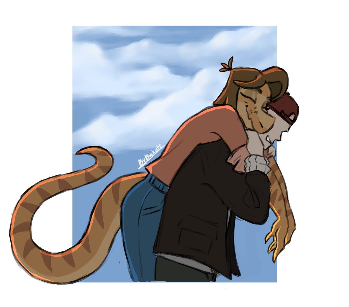 "In your arms, I’ve found my favorite place to be."

#Snootgameart #snootgamefanart #OC #scalieart