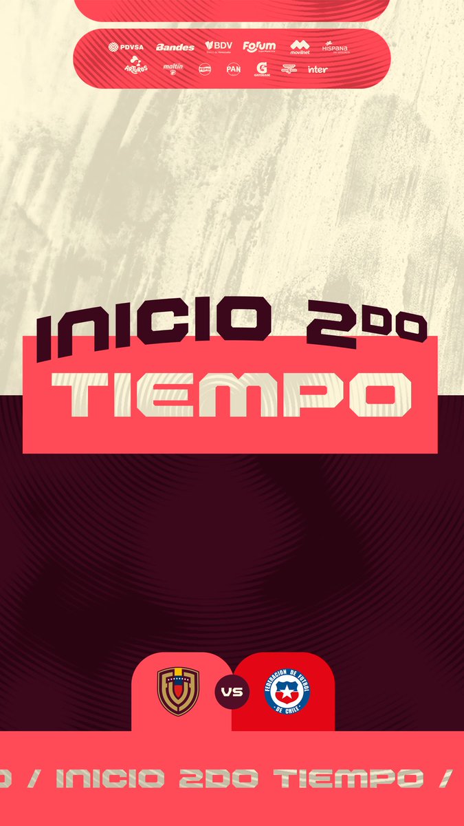 ⏱️41’ - Inicio del segundo tiempo

Venezuela 1-1 Chile

#SiempreVinotinto #VinotintoSub20 🇻🇪