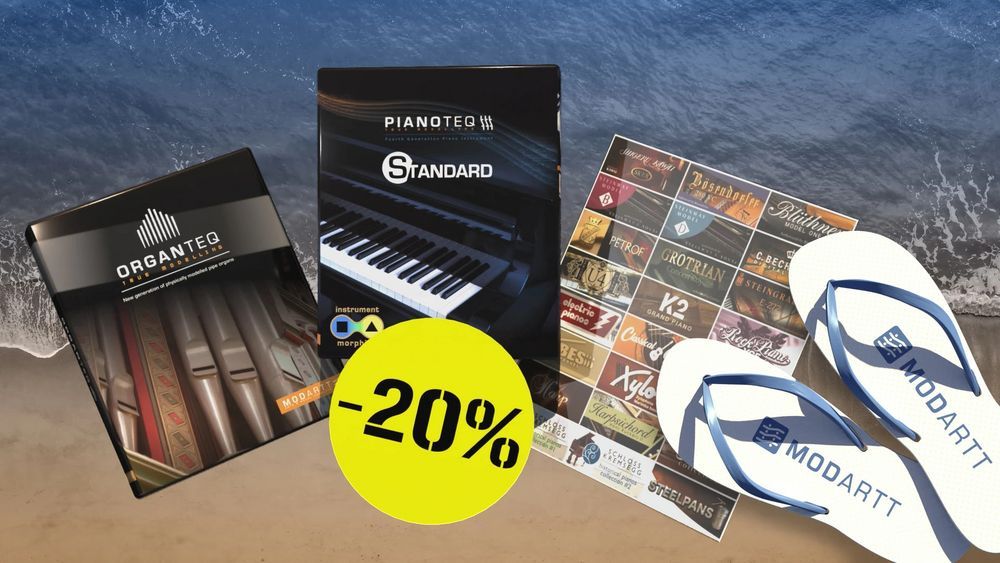 PluginDealsFeed's tweet image. Modartt Summer Sale: 20% off on Pianoteq Standard, upgrades from Pianoteq Stage to Standard, instrument packs, and Organteq. Offer ends July 31st.
🔗 modartt.com/home