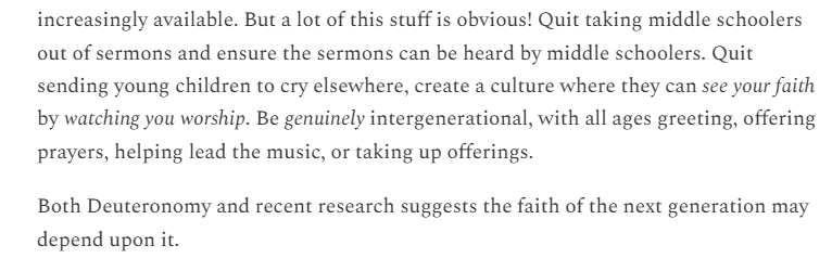 On why the Torah's blueprints don't include cry rooms and youth buildings...

michaeljrhodes.substack.com/p/letting-the-…