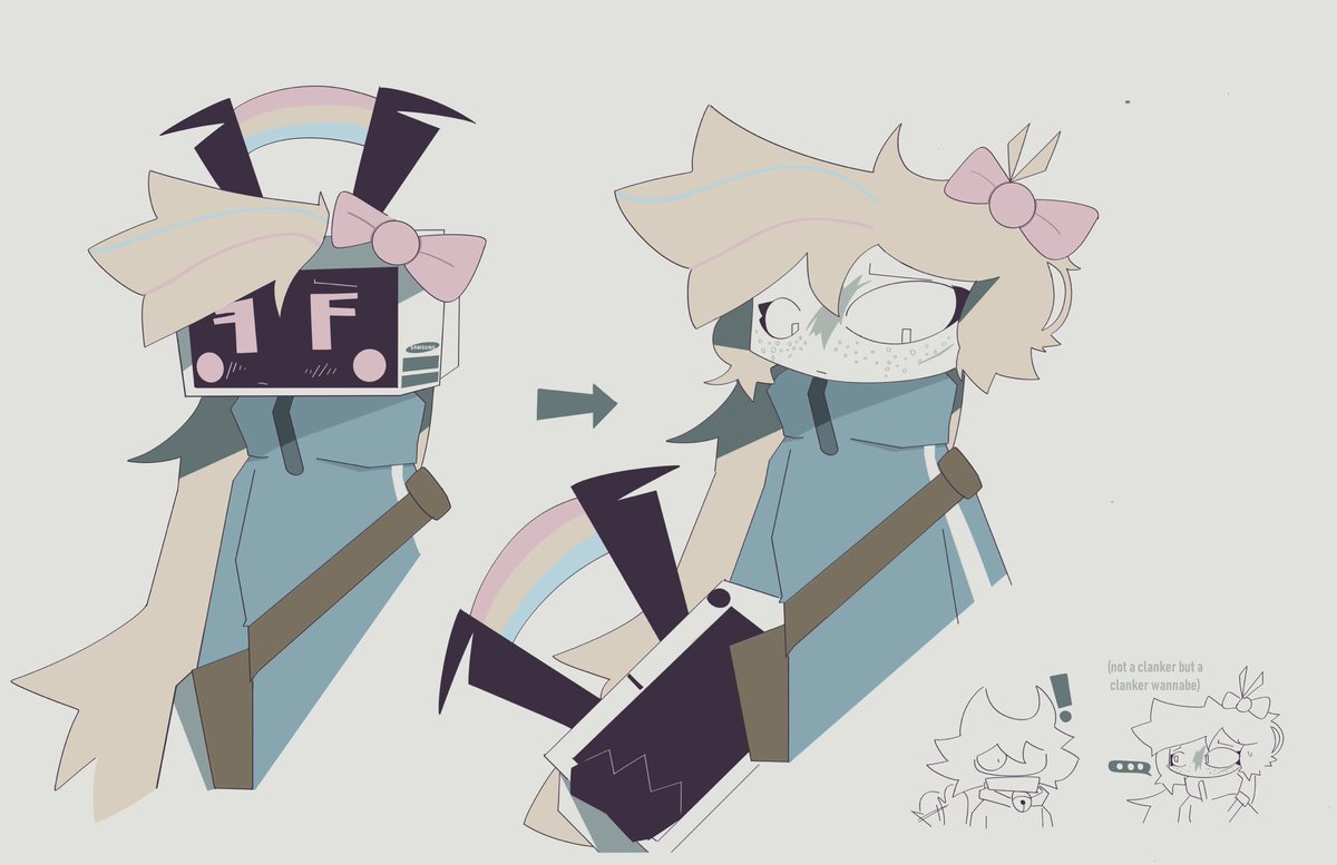scificutieD's tweet photo. I see Ruby as a person that has the tv head because of her insecurity of her face (or just a clanker wannabe‼️‼️) |#fundamentalpapereducation #fpe #fpefanart #fperuby | https://t.co/bsTRZIUJCt