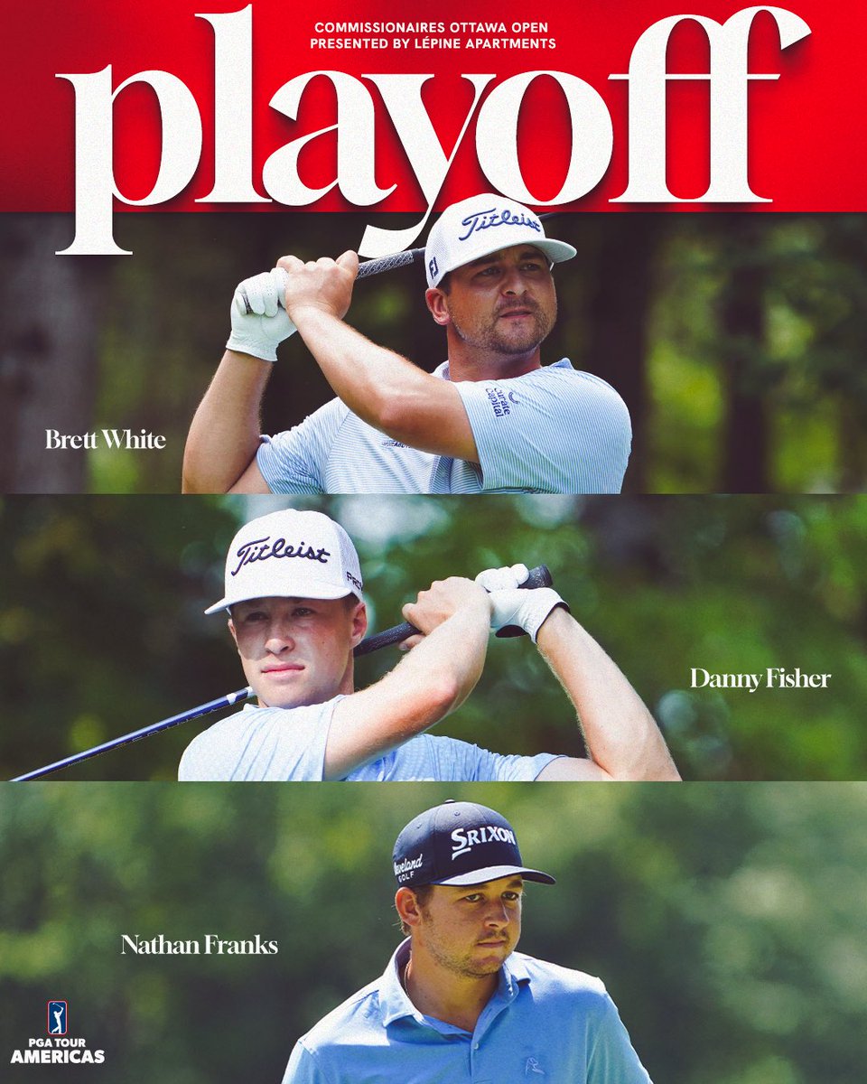 PGA TOUR Americas (@pgatouramericas) on Twitter photo BONUS GOLF!
Brett White, Danny Fisher and Nathan Franks will head to a playoff <a href="/OttawaOpenGolf/">Commissionaires Ottawa Open</a>. BONUS GOLF!
Brett White, Danny Fisher and Nathan Franks will head to a playoff <a href="/OttawaOpenGolf/">Commissionaires Ottawa Open</a>.