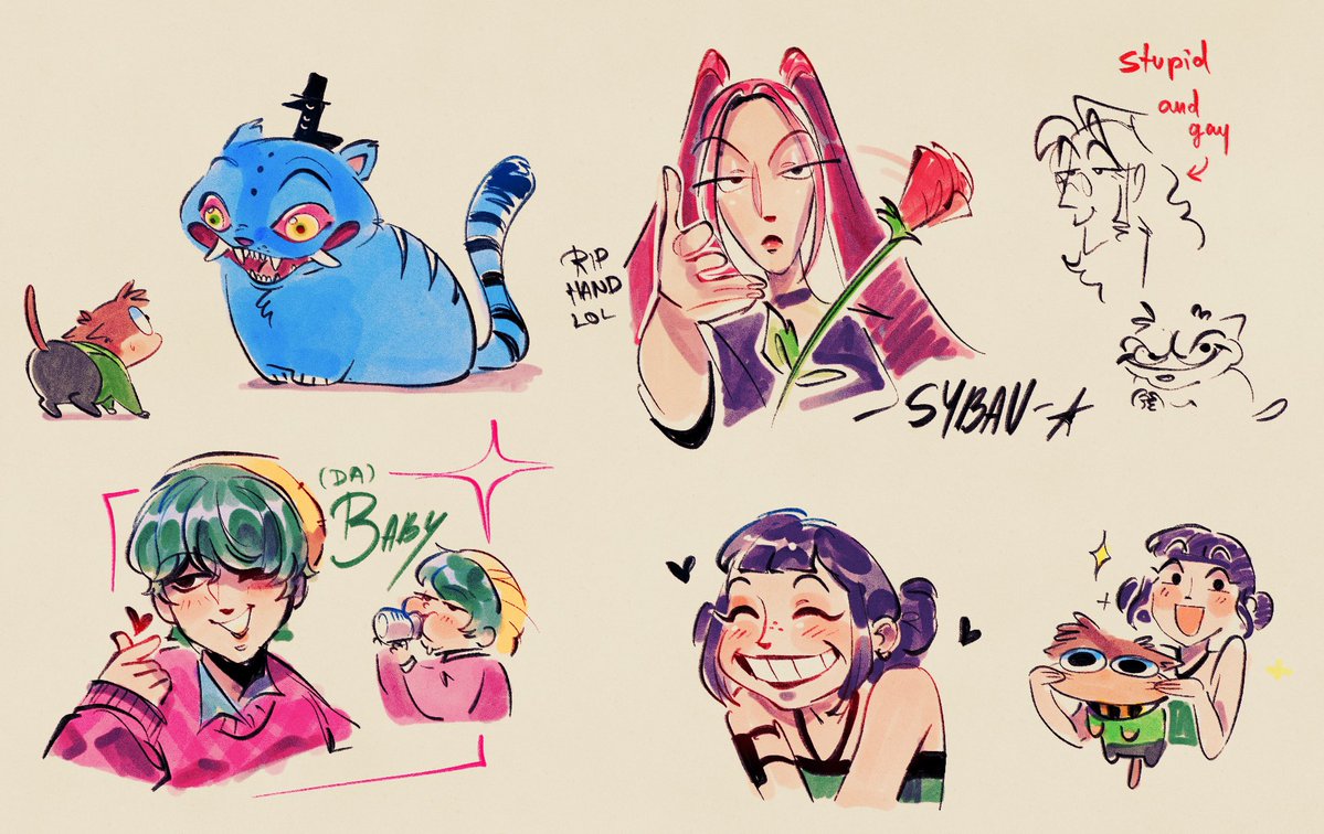 frog_e_box's tweet image. Late night doodles of that one cool movie heh
#KPOPDEMONHUNTERS