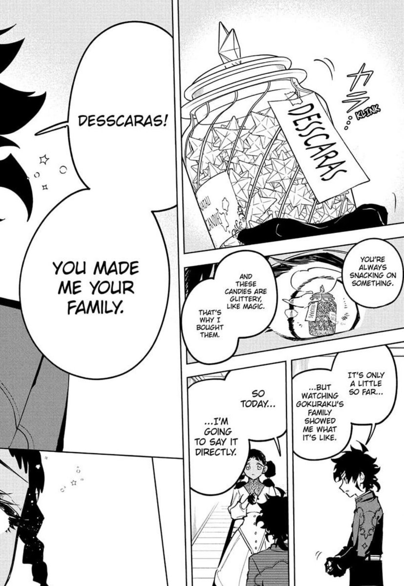 inknalysis's tweet image. #IchiTheWitch
Not only a great moment between Desscaras and Ichi, it’s a parallel
In the same chapter there’s two people “hunting” for their family: one seeking for a gift of appreciation and another looking for their sister
How this will interact with the found family trope, 🤷