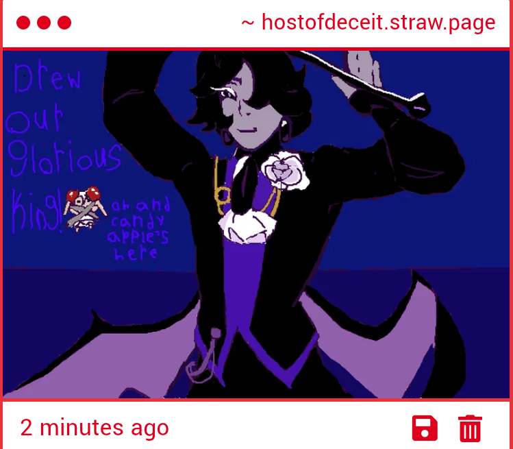 FOLLOWERDECEIT's tweet image. "Glorious king," well, I do appreciate your view of me being mighty and striking, I suppose I'll let it be. The pose is on brand capturing the depth of beauty in darkness. Candy apple is there as well.