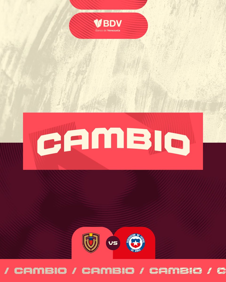 ⏱️52’ - Doble sustitución en Venezuela

⬆️ Dino Trotta y Aquiles Zamora
⬇️ Santos Torrealba y Cristhian Andrade

Venezuela 1-1 Chile

#SiempreVinotinto #VinotintoSub20 🇻🇪