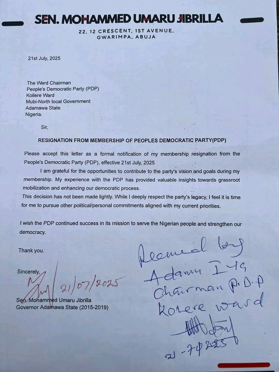 KadunaResident's tweet image. Former Senator and Governor Of Adamawa State, Rt. Hon. Mohammed is moving to ADC.