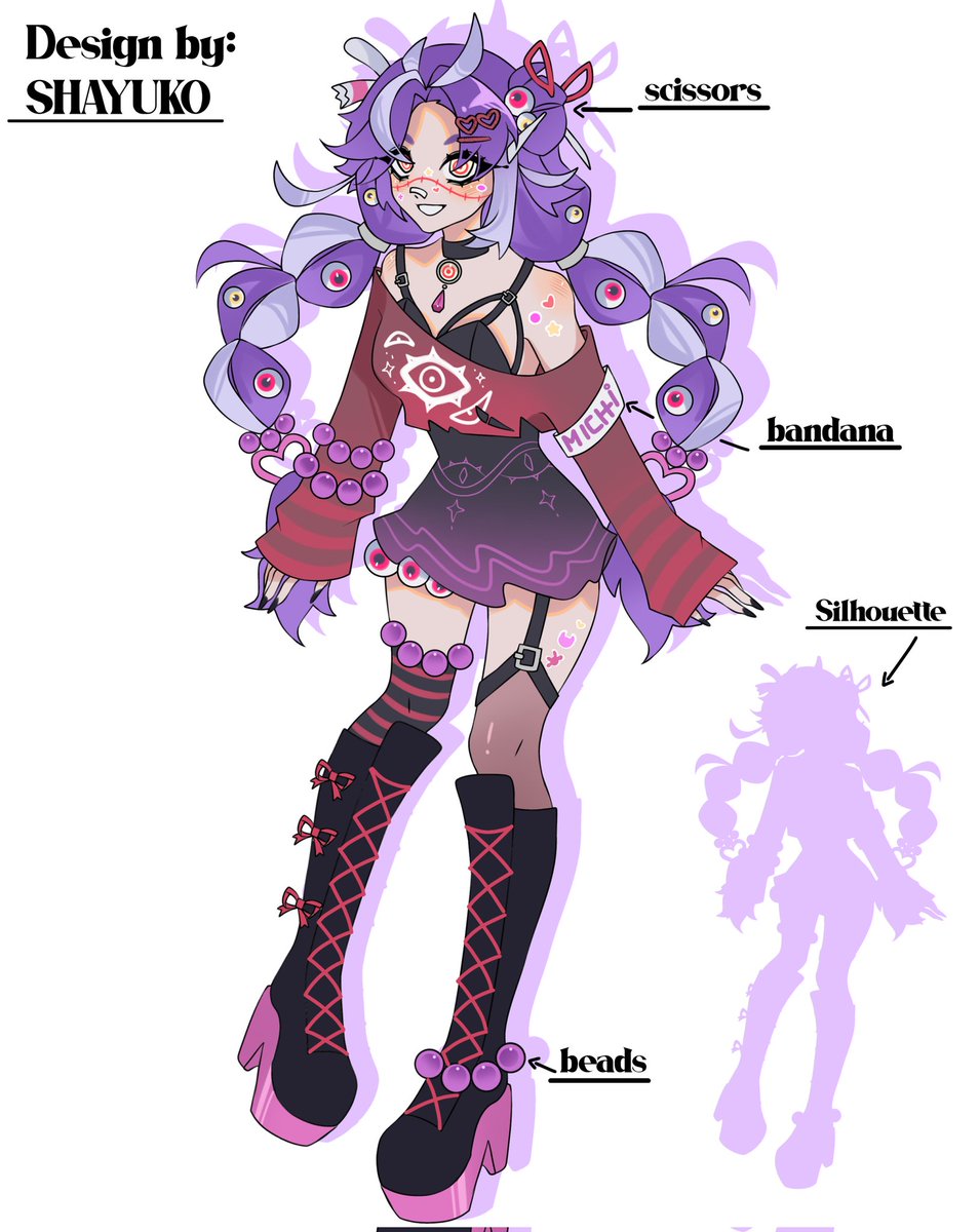 Shayuko's tweet image. Design for michi&apos;s contest 💜
#michioutfitdesign