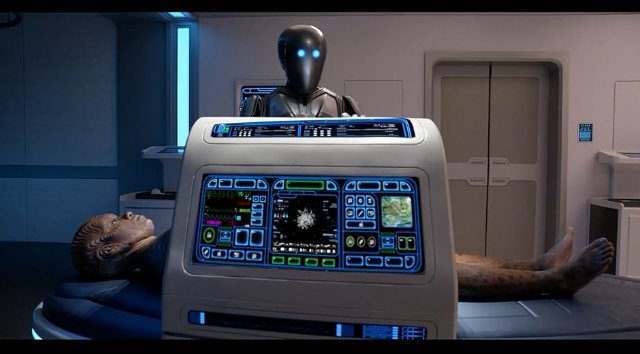 The Orville, A Tale of Two Topas. 

As *Doctor* Isaac prepares Topa for the procedure, how fitting it is that we hear Topa's supportive Papa Bortus singing these words: 

"Walk on, walk on, with hope in your heart, and you'll never walk alone."