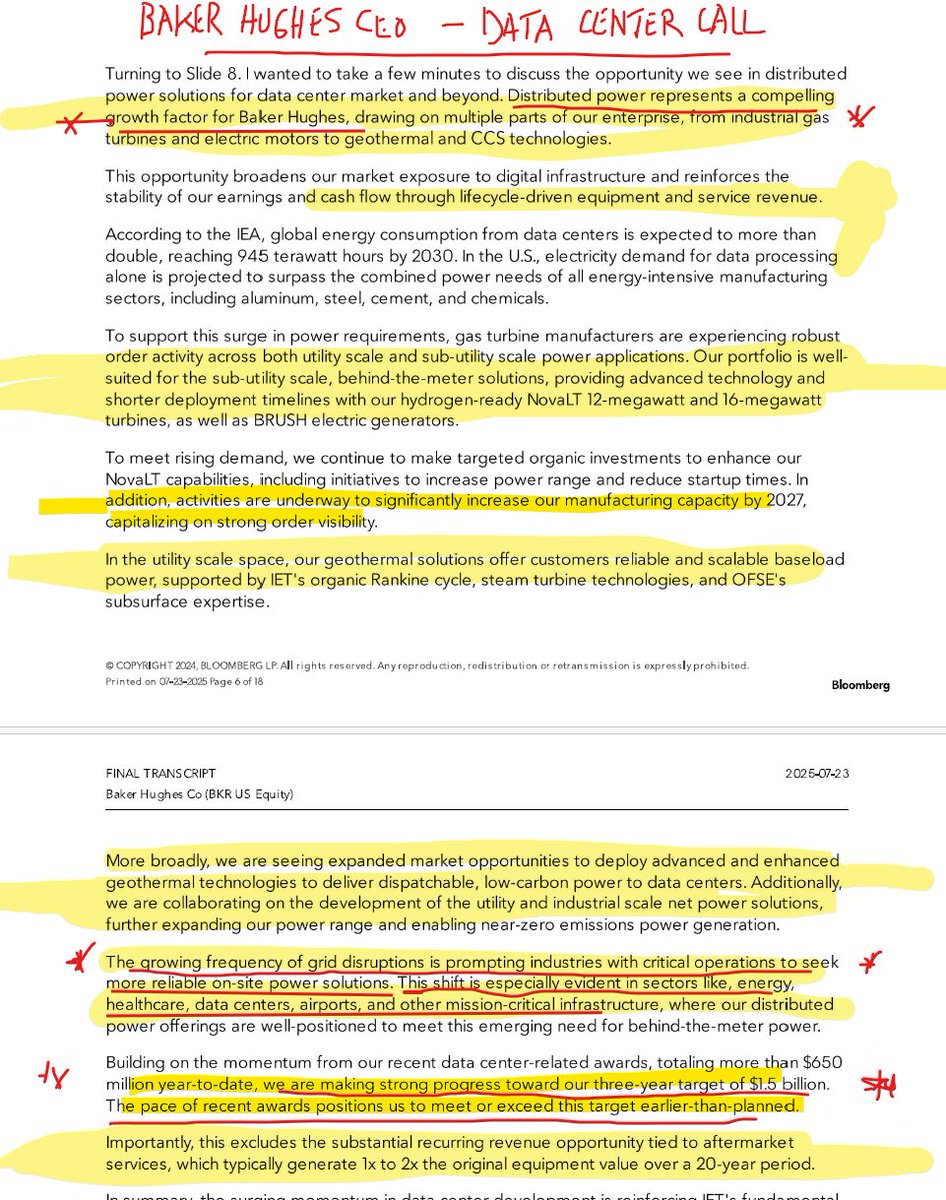 Energy_Tidbits's tweet image. Data center 101 - they need reliable 24/7 power.

Baker Hughes sees data center #NatGas demand growth faster than expected.

&quot;The growing frequency of grid disruptions is prompting industries with critical operations to seek more reliable on-site power solutions.  This shift is…