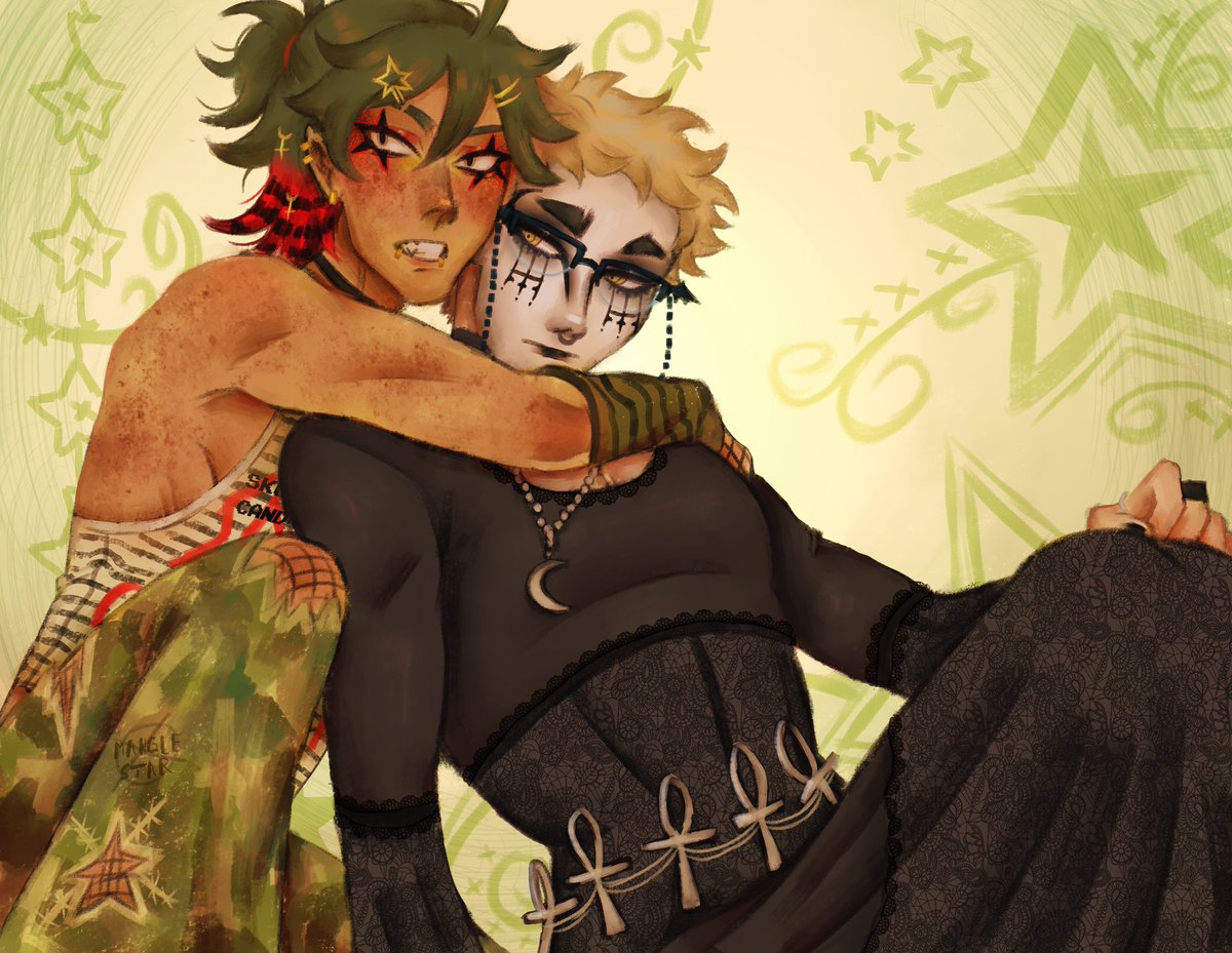 MANGLESTAR_'s tweet image. punk yama/goth tsukki