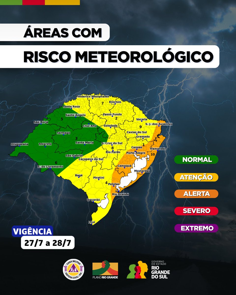 DefesaCivilRS's tweet image. Defesa Civil RS atualiza Aviso Meteorológico
defesacivil.rs.gov.br/atualizacao-av…