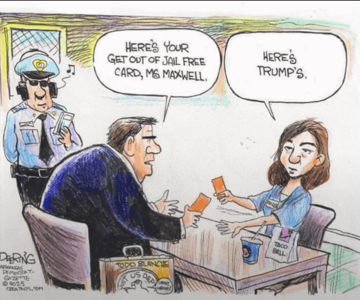 jeffrudd31's tweet image. Child trafficker Maxwell. It's in her own interests to keep quiet about Trump. She names him, she gets no sentence reduction or pardon.