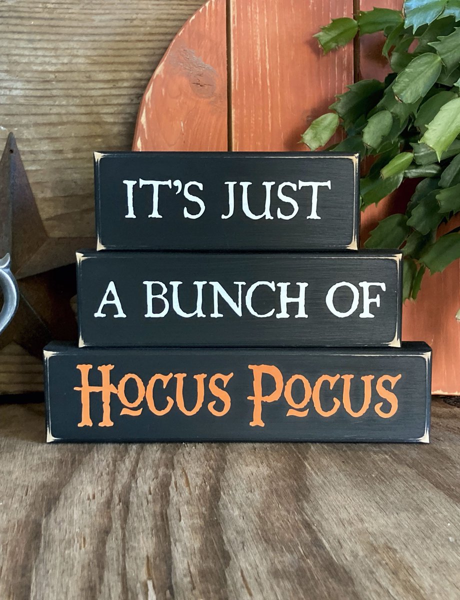 CountryWorkshp's tweet image. #Halloween Sign Just a Bunch of #HocusPocus Shelf Sitter Blocks #Magical Spooky Decor Halloween Decor Sign Stacking Blocks Magic #smilett23 etsy.me/45mxTmt via @Etsy