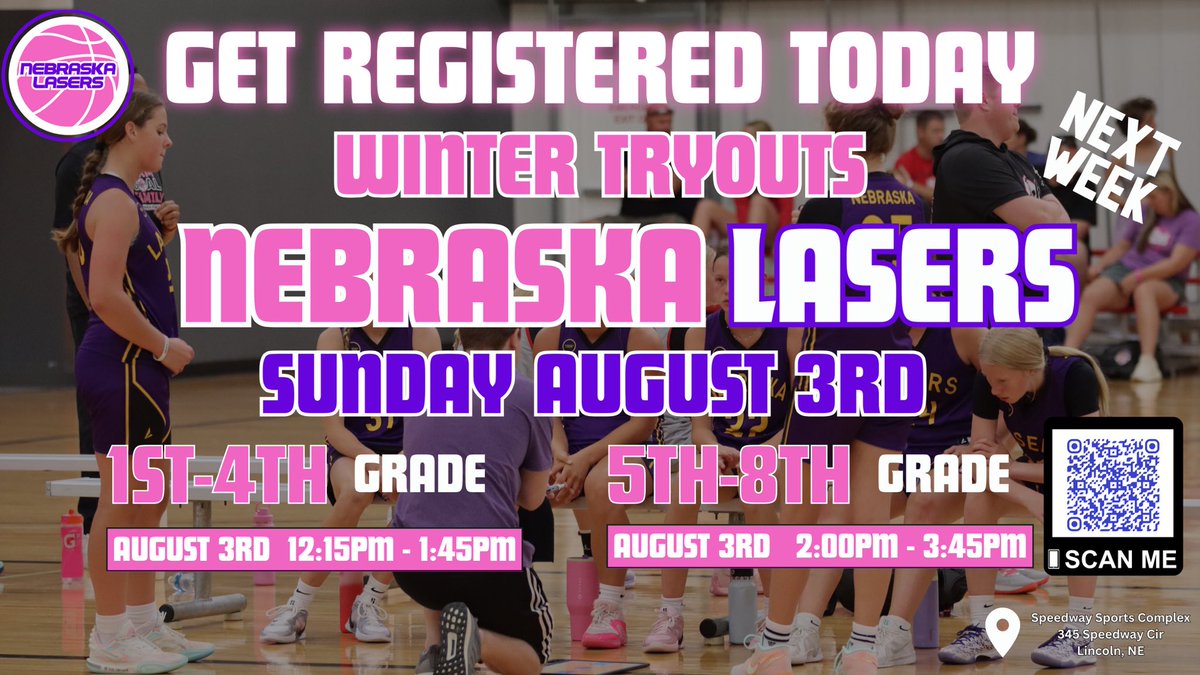 NELasersHoops's tweet image. 🚨Next Week - Don’t forget to register nebraskalasers.leagueapps.com/events/4651753…