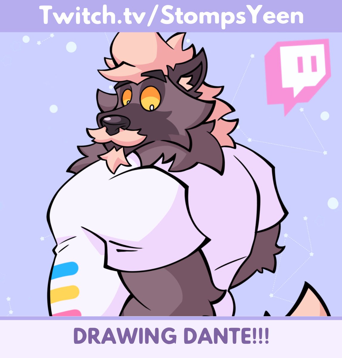 StompsYeen's tweet image. AWOOOF! ✨✨✨✨
Do you wanna date Dante? Well it’s your lucky day! I’m drawing him if he was in a dating sim! 🐺
🟪 twitch.tv/stompsyeen 🟪