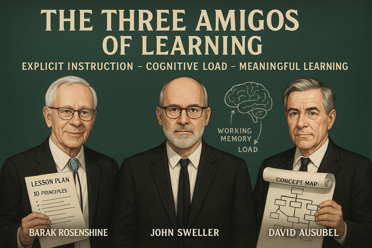 🚨I built my explicit instruction model for next year with help from my “Three Amigos” — Sweller, Rosenshine, and Ausubel.

I walk through a lesson using the model, connect every move to the “amigos”, and share a toolbox teachers can use to do the same. 👇
open.substack.com/pub/solinthewi…