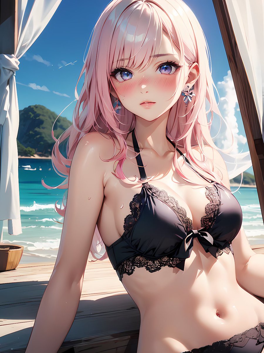 Sheena_AIart2's tweet image. どうせ暑いなら南の島が良いです💕