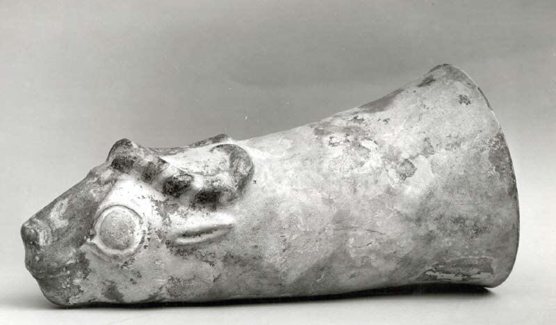 met_ancientart's tweet image. Vessel terminating in the head of an antelope #artbots #themet