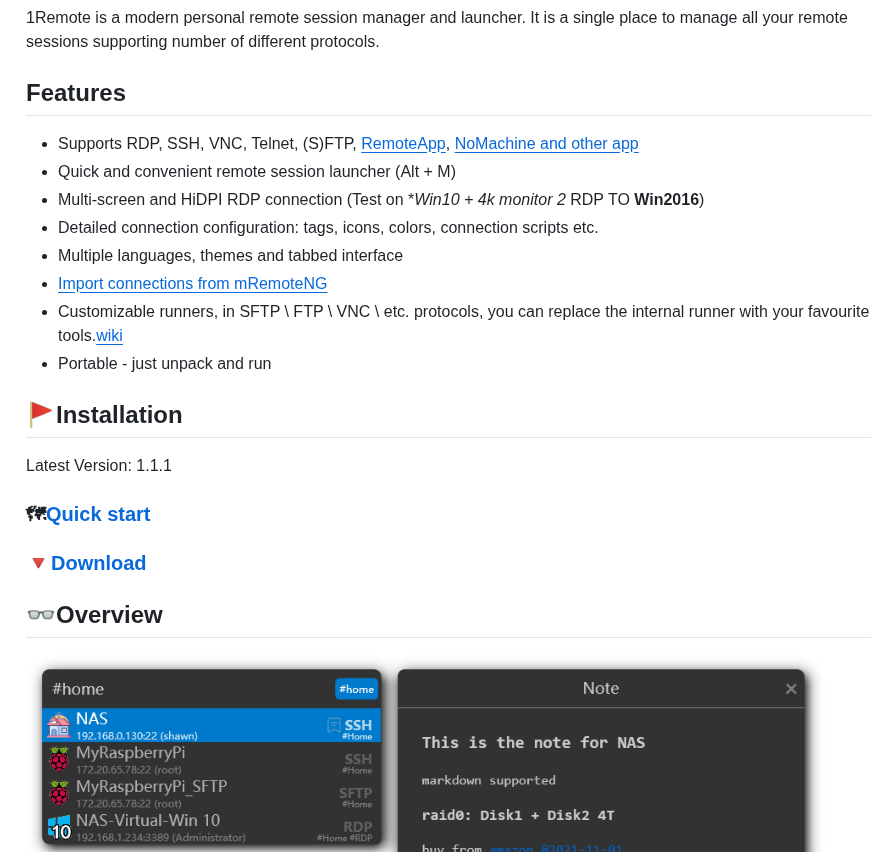 tom_doerr's tweet image. remote session manager for RDP, SSH, VNC, and more