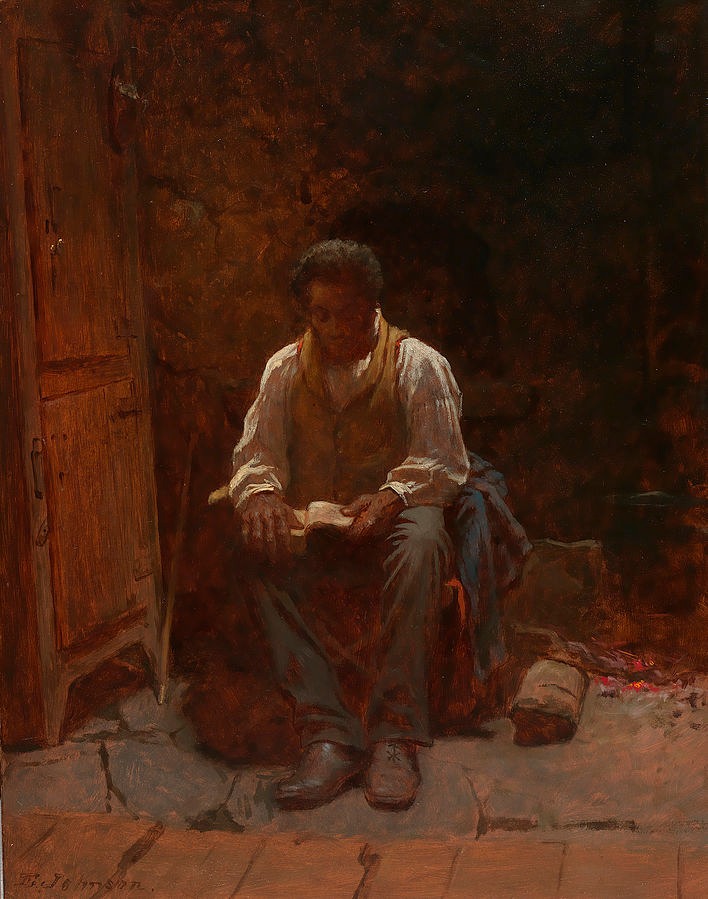 CLStansberry's tweet image. "His converse with God's law, and his meditations on it, were his delightful entertainment in solitude and sorrow. A Bible is a pleasant companion at any time if we please." β πππππ‘ππ° πππ§π«π² on Ps. 119:92 [pictured: Eastman Johnson, πβπ πΏπππ ππ ππ¦β¦