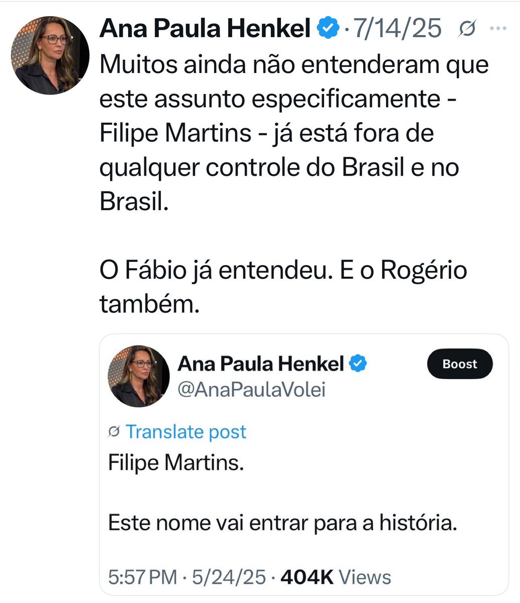 Há mais de um ano, reportamos quase diariamente todos os detalhes do caso Filipe Martins. 

Depois da bomba do editorial do WSJ de hoje, falei por mais de 20 minutos com uma pessoa muito próxima do Secretário de Estado Marco Rubio - e mais detalhes não conhecidos da oitiva de