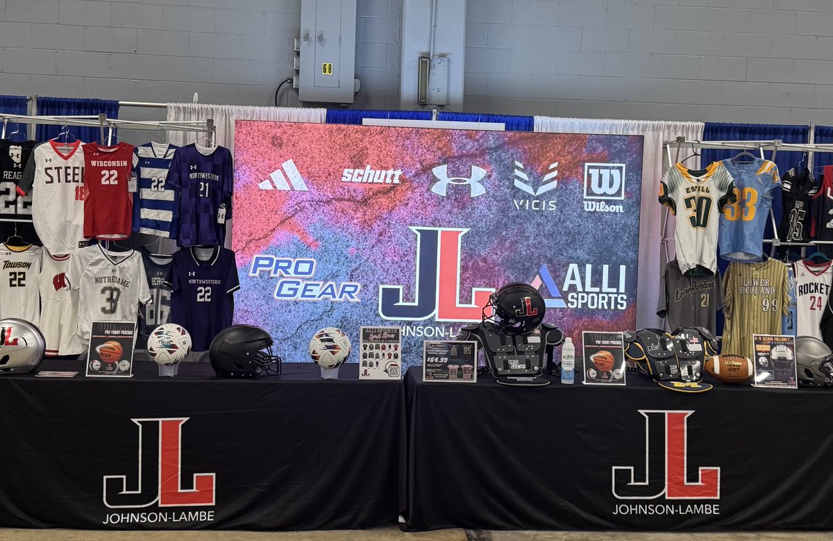 JohnsonLambe's tweet image. Set and ready for ⁦@CarolinaCoaches⁩ clinic this week. See you tomorrow. #WesellJL ⁦@ProGearFB⁩ ⁦⁦@allisportsgroup⁩