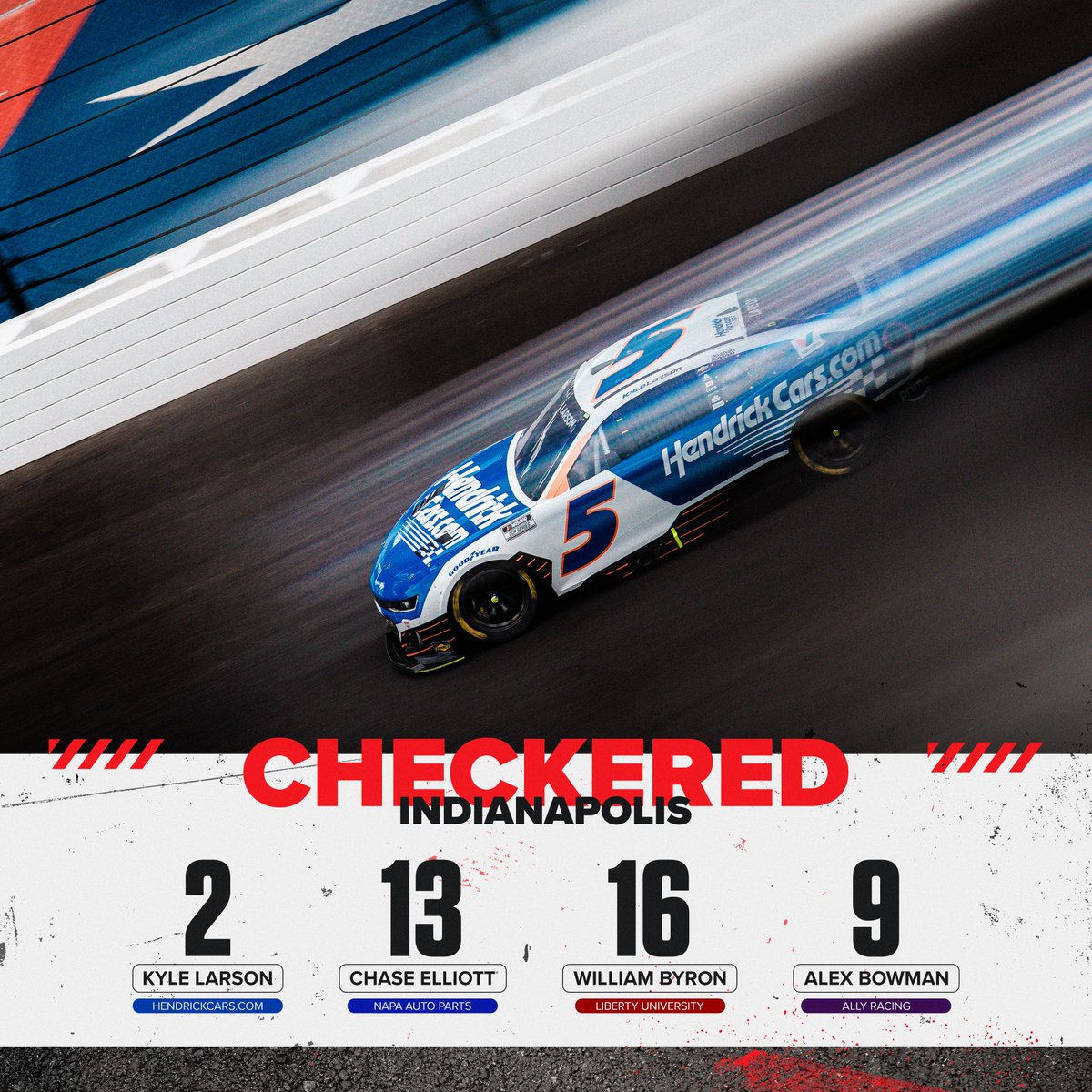 TeamHendrick's tweet image. Final from Indy.