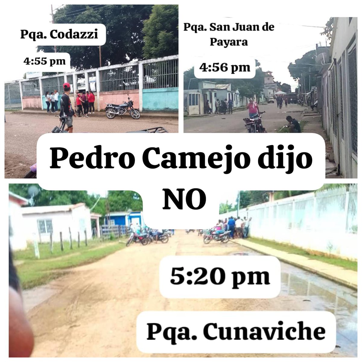 NahirMota's tweet image. 📍#Apure | Dos municipios, 9 parroquias, una sola voz: ¡NO A LA FARSA ELECTORAL!
Hoy Achaguas y Pedro Camejo quedaron vacíos.
Centros desiertos, un silencio que retumba como acto de desobediencia civil ante la farsa del régimen.
🗳️ El pueblo habló sin palabras: ¡NO!…