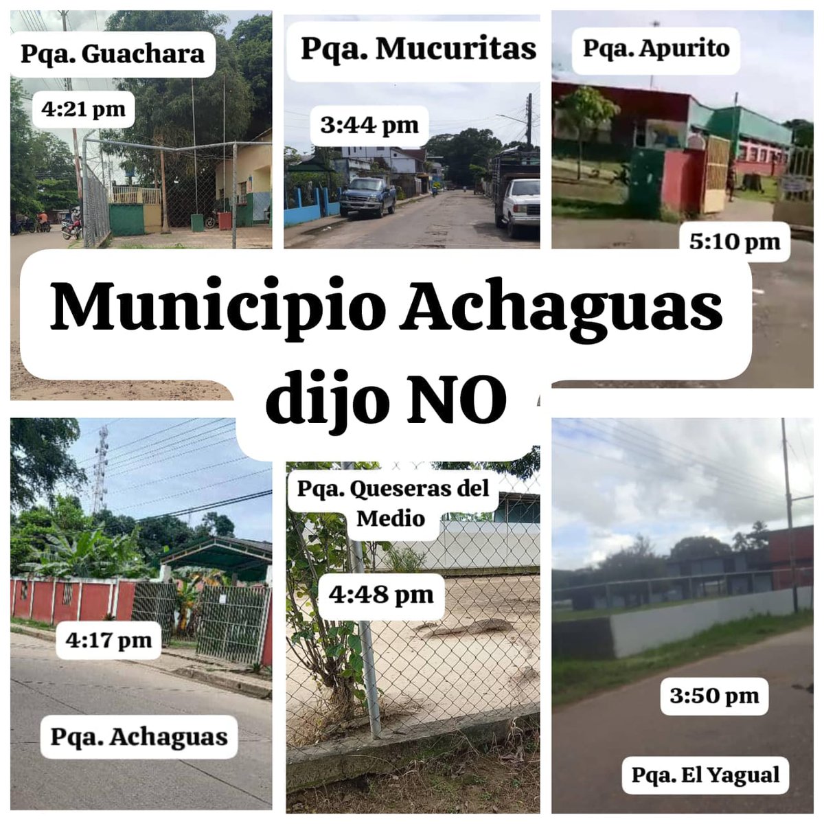 NahirMota's tweet image. 📍#Apure | Dos municipios, 9 parroquias, una sola voz: ¡NO A LA FARSA ELECTORAL!
Hoy Achaguas y Pedro Camejo quedaron vacíos.
Centros desiertos, un silencio que retumba como acto de desobediencia civil ante la farsa del régimen.
🗳️ El pueblo habló sin palabras: ¡NO!…