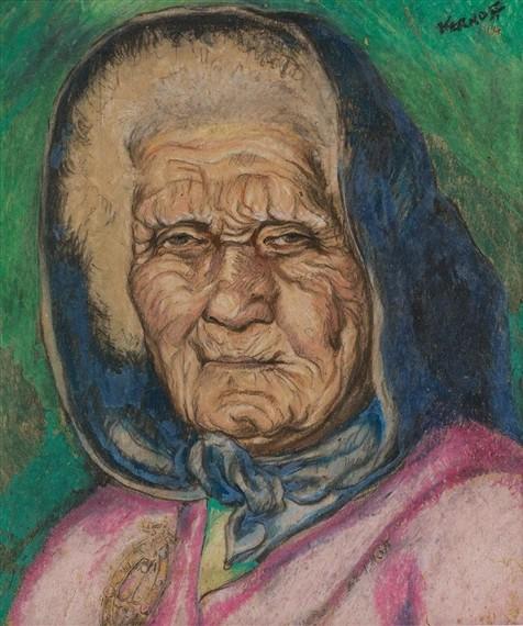 A COUNTRY WOMAN: Mixed Media, 34x29cm, Private Collection, by celebrated #Irish artist Harry Kernoff RHA. Influenced by #Keating &amp; #Tuohy he was one of the few artists whose work demonstrates a social conscience &amp; awareness of the destitute in 1930's Dublin. Works in <a href="/TheHughLane/">Hugh Lane Gallery</a>