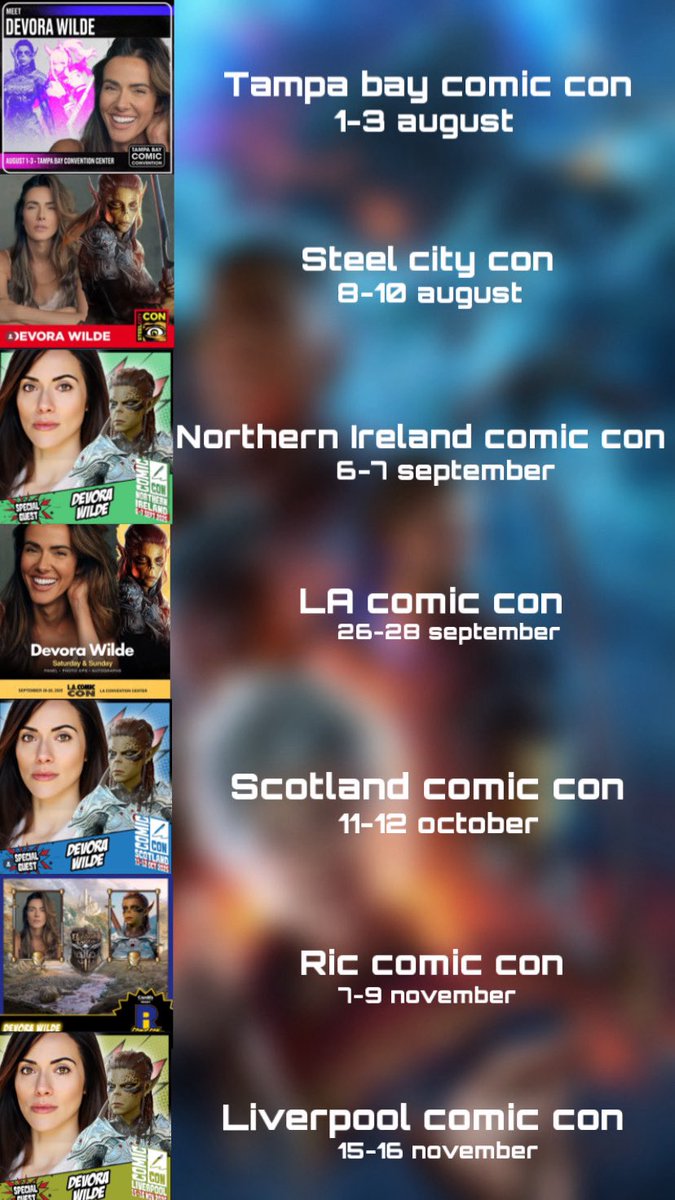 devsgith's tweet photo. Current con schedule of Devora Wilde!

Be aware this can still change! These are the ones that have already been announced<3
#conventions #bg3 #devoraWilde
Click on the photo to see them all https://t.co/uCRlomIOhp