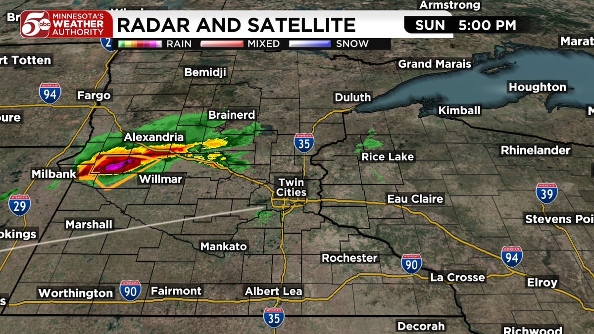 A Severe Thunderstorm Watch is now out for much of Minnesota, including the Twin Cities metro until midnight. 

Severe storms are developing again across Western Minnesota. Watch these as they track eastward. #mnwx