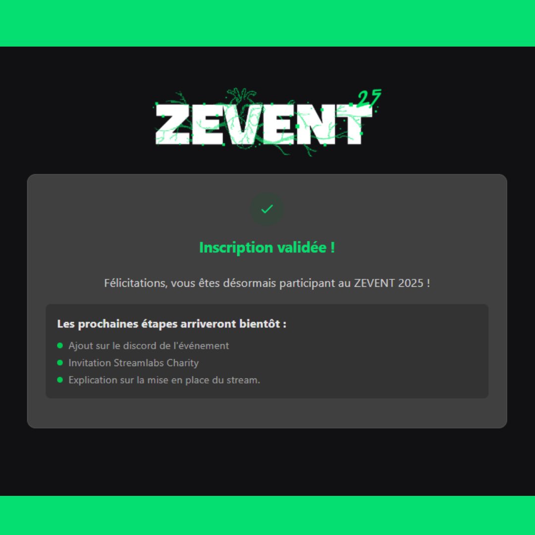 💚 Je crois que le 5,6 et 7 Septembre sera un beau Week end pour la chaîne, la communauté et Twitch…

Merci à vous, tous ça c’est grâce à vous, rendez en Septembre pour le <a href="/ZEVENTFR/">ZEVENT</a> 💚

#zevent2025