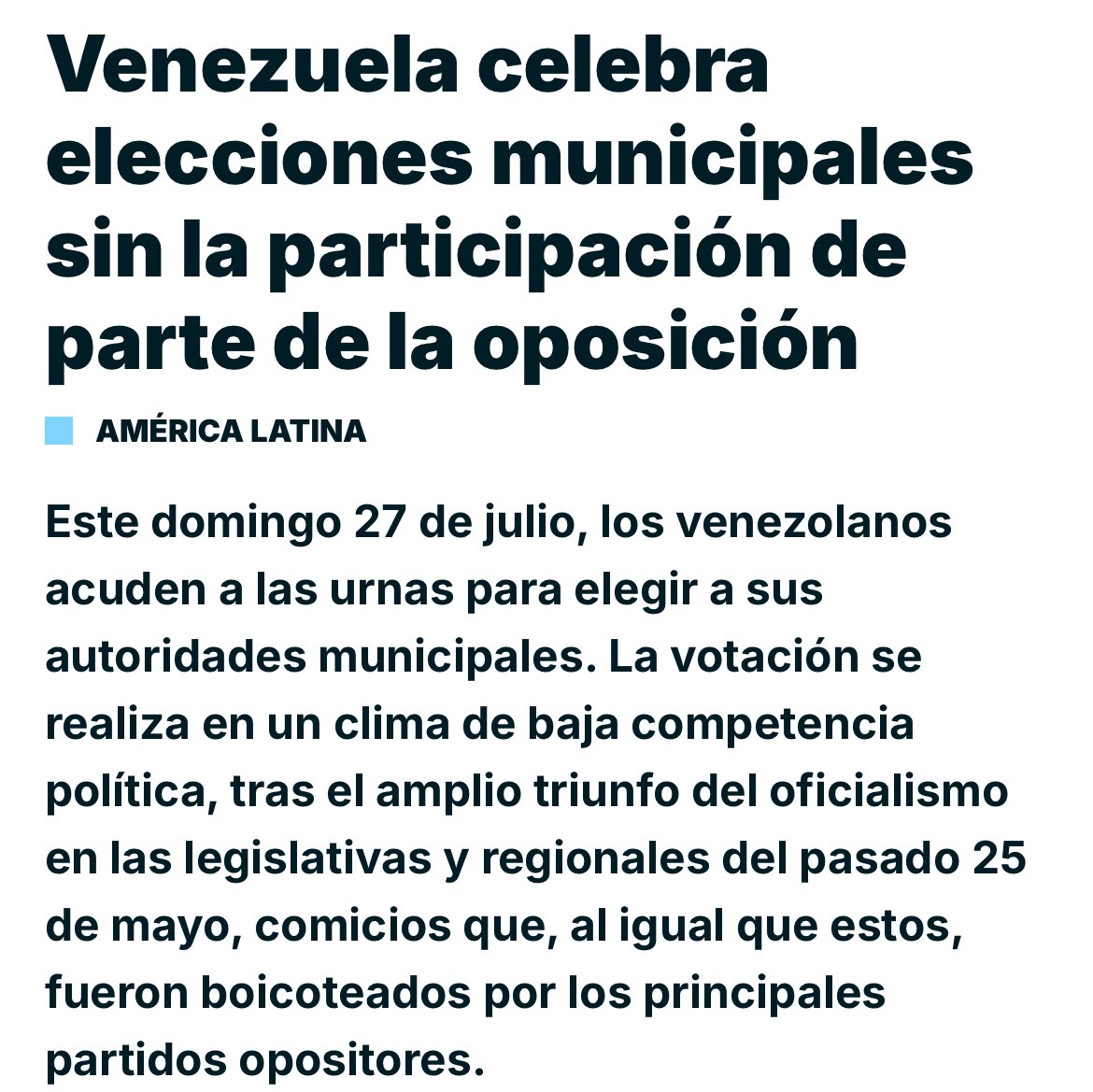 Una recomendación a mis amig@s en medios de comunicación y organismos internacionales: 

Dejen de llamar “elecciones” a la simulación de comicios que llevan a cabo dictaduras como Venezuela 🇻🇪 (o Nicaragua o Cuba)

Ahí el pueblo vota, pero no elige

Cc <a href="/SecRubio/">Secretary Marco Rubio</a>