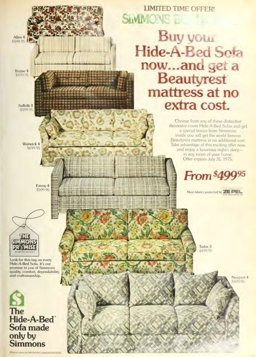 ACMillerAuthor's tweet image. Which couch would you take?

Ad from 1975.