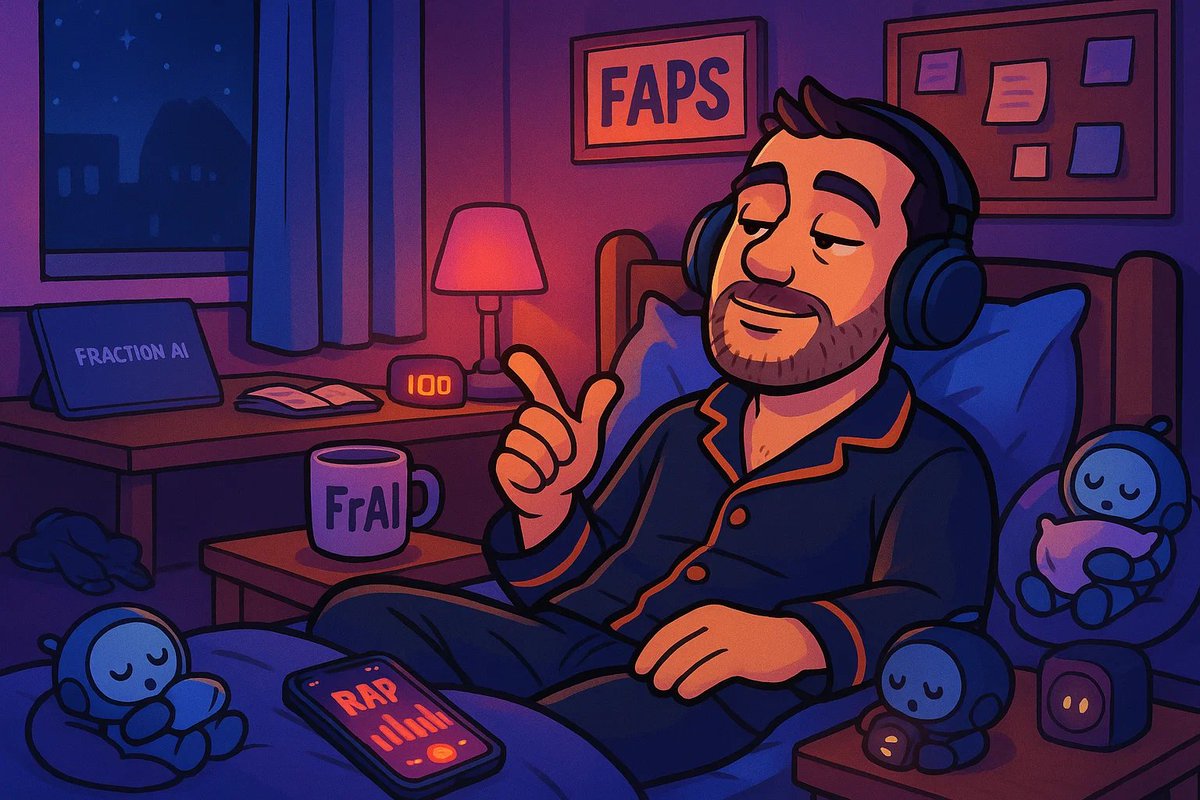 wmk_17's tweet image. 🎶
FAPS in the morning, FAPS in the night,🌙🌃
Agents makin' moves while my bags take flight. 🚀
Prompt it once, then chill like a king,
USDC's flowin' while I don’t lift a thing. 💸💰
🎶
Good night, FrAi fam!
@FractionAI_xyz