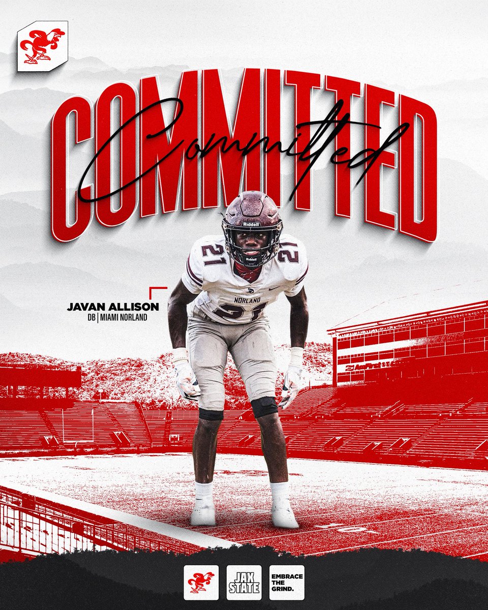 IAmJavanAllison's tweet image. After having a conversation with my family and @_RohanGaines I’m excited to announce that I will be committing to Jacksonville State University @JaxStateFB @Rosegreennorman @Quick954 @Dwight_XOS @On3Recruits @SlyJohnson3 @305Sportss @PrepRedzoneFL @247Sports @thecribsouthfla…