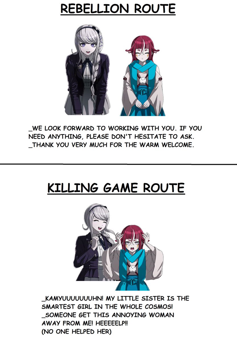 Hey_alguien's tweet image. #hundred_line #ハンドラ #thehundredline #hundredline
Nozomi and Kamyuhn relationship.